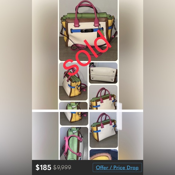 Coach Handbags - COACH COLOR BLOCK SATCHEL